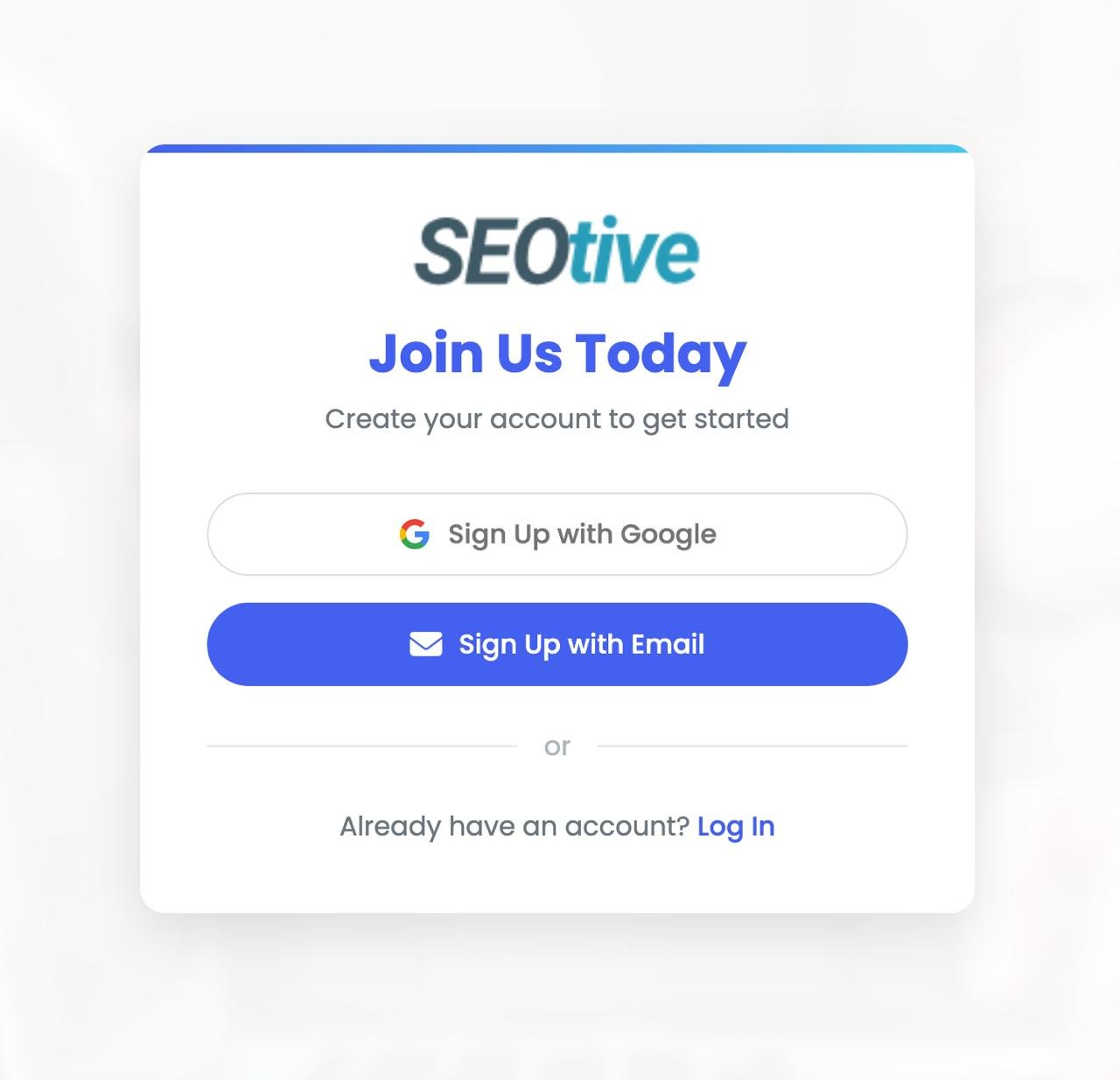 SEOtive Sign Up